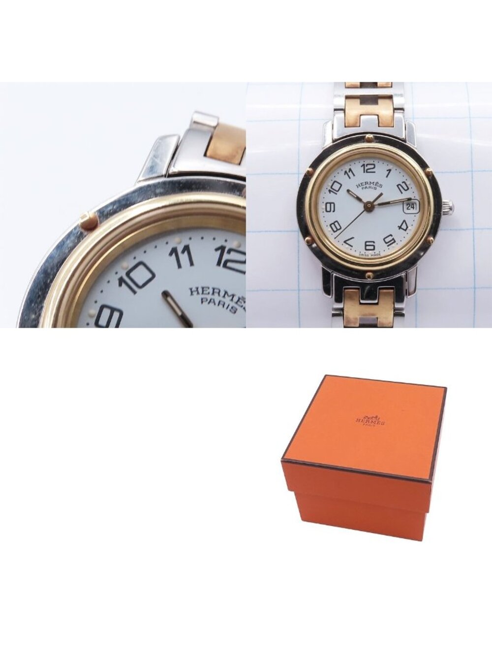 Hermes Clipper CL 4.220 White Stainless Steel Watch Quartz - Picture 9 of 9